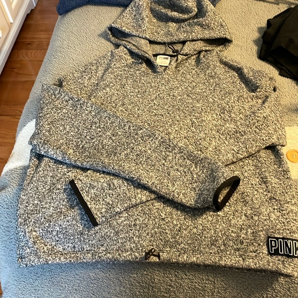 Pink Victoria secrets sweatshirt grey